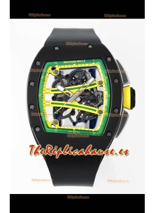 Richard Mille Super Clone RM61-01 Negro Ceramic Correa Negra Reloj Réplica Suizo