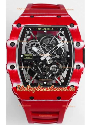 Richard Mille RM35-02 Rafael Nadal Caja de Fibra de Carbono con Genuino Tourbillon Reloj Super clone
