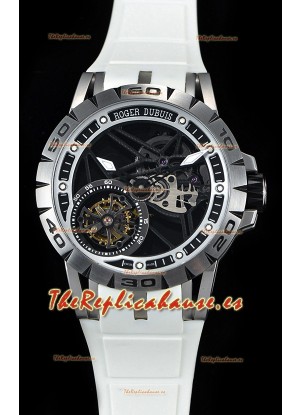 Roger Dubuis Excalibur Spider Flying Tourbillon Skeleton Caja de Titanio Reloj Suizo a Espejo 1:1