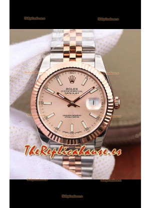 Rolex Datejust 41MM Movimiento Cal.3135 Reloj Réplica Suizo en Acero 904L en Dos Tonos Dial Champange