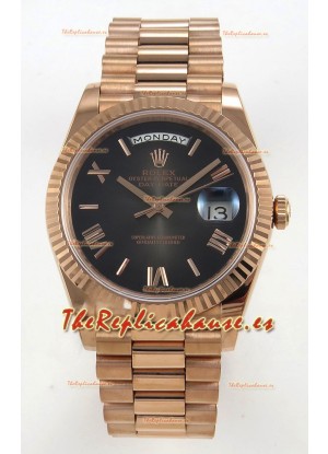 Rolex Day Date Super Clone Dial Ombre Marrón 40MM 220 Gramos Reloj Réplica Suizo