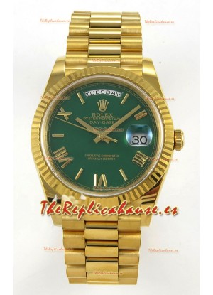 Rolex Day Date Super Clone Dial Verde 40MM 220 Gramos Reloj Réplica Suizo