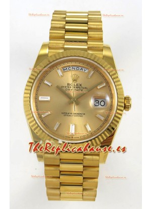 Rolex Day Date Super Clone Dial Dorado 40MM 220 Gramos Reloj Réplica Suizo