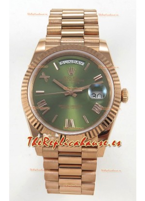 Rolex Day Date Super Clone Dial Verde 40MM 220 Gramos Reloj Réplica Suizo