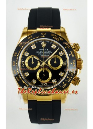 Rolex Daytona Super Clone 116518 Dial Amarillo Dorado Negro Movimiento Original Cal.4130