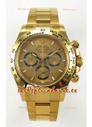Rolex Daytona Super Clone 116508 Oro Amarillo - Dial Dorado Movimiento Original Cal.4131