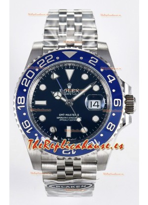 Rolex GMT Masters II Super Clone 126716 "Blaken" Reloj de Acero 904L con Dial Azul