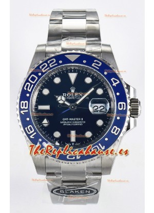 Rolex GMT Masters II Super Clone 126716 "Blaken" Reloj de Acero 904L con Dial Azul