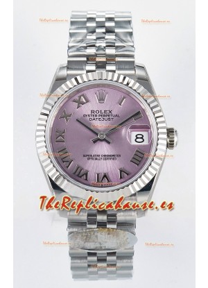 Rolex Super Clone Datejust ETA 2688 Movement 31MM Reloj Acero Inoxidable Dial Rosa Romanos