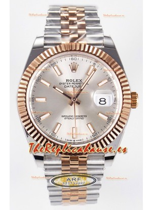 Rolex Super Clone Datejust ETA 3235 Movement 41MM Reloj Chapado en Oro Rosado Dos Tonos Dial Acero