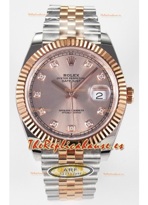 Rolex Super Clone Datejust ETA 3235 Movement 41MM Reloj y Dial Chapados en Oro Rosado Dos Tonos