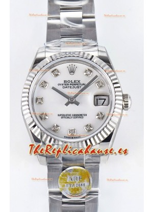 Rolex Super Clone Datejust ETA 2688 Movement 31MM Reloj Acero Inoxidable Dial Perla