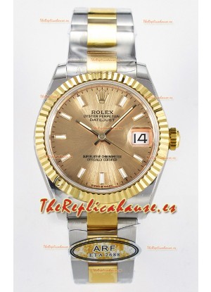 Rolex Super Clone Datejust ETA 2688 Movement 31MM Reloj y Dial Oro Amarillo Dos Tonos