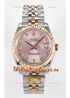 Rolex Super Clone Datejust ETA 2688 Movement 31MM Oro Rosado Dos Tonos Suizo Dial Champange