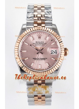 Rolex Super Clone Datejust ETA 2688 Movement 31MM Oro Rosado Dos Tonos Suizo Dial Champange