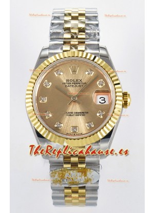 Rolex Super Clone Datejust ETA 2688 Movement 31MM Caja y Dial Oro Amarillo Dos Tonos