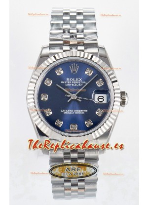Rolex Super Clone Datejust ETA 2688 Movement 31MM Reloj Acero Inoxidable Dial Azul