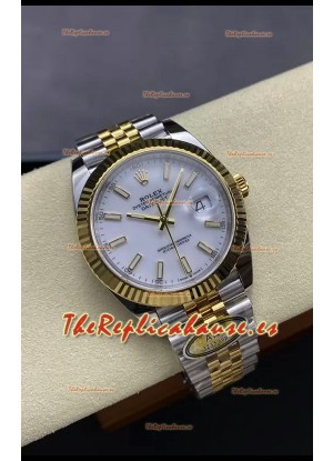 Rolex Datejust M126333 41MM ETA3235 72 Horas Energía Dial Blanco Jubilee Réplica Espejo 1:1 Oro Amarillo Acero 904L