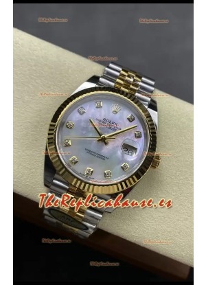 Rolex Datejust M126333 41MM ETA3235 72 Horas Energía Pearl Dial Jubilee Réplica Espejo 1:1 Oro Amarillo Acero 904L
