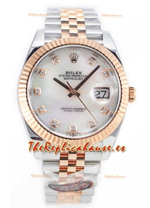 Rolex Datejust M126333 41MM ETA3235 72 Horas Energía Dial Perla Jubilee Réplica Espejo 1:1 Oro Rosado Acero 904L