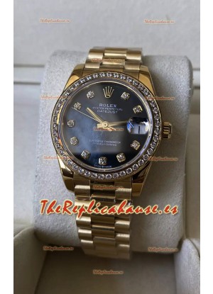 Rolex Datejust M278248 31MM Réplica Suiza en Oro - Dial Azul Perla Calidad Espejo 1:1