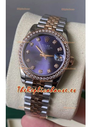 Rolex Datejust M278381RBR 31MM Réplica Suiza Oro Rosado de Dos Tonos - Dial Azul Calidad Espejo 1:1
