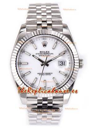 Rolex Datejust 126334 41MM ETA3235 72 Horas Energía Dial Blanco Perla Réplica Espejo 1:1