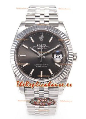 Rolex Datejust 126334 41MM ETA3235 72 Horas Energía Dial Gris Oyster Réplica Espejo  1:1