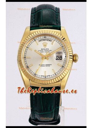 Rolex Day Date Reloj Oro Amarillo Caja Acero 904L Dial Acero 36MM - Calidad Espejo 1:1