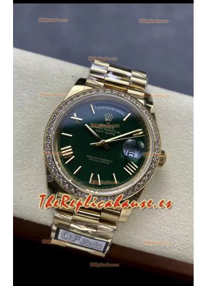 Rolex Day Date Presidential Reloj Oro Rosado 18K 40MM - Dial Verde Oliva Calidad Espejo 1:1