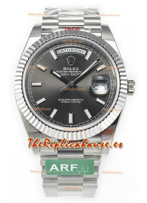 Rolex Day Date Presidential Acero Inoxidable Reloj Dial Gris 40MM - Calidad Espejo 1:1