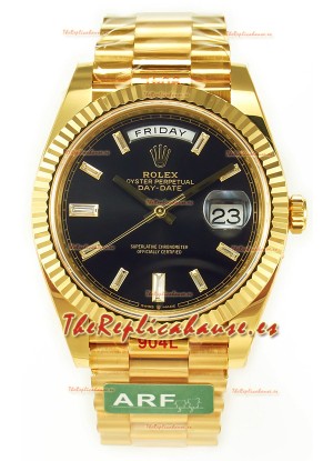 Rolex Day Date Presidential Reloj Oro Amarillo 18K 40MM - Dial Negro Calidad Espejo 1:1