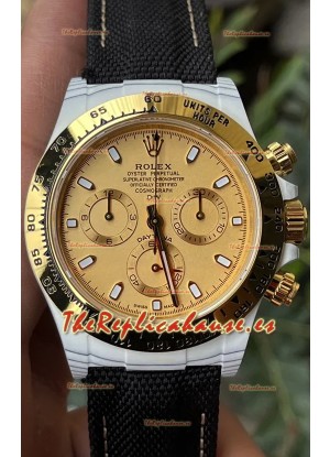 Rolex Cosmograph Daytona DiW Golden Essence Reloj Fibra de Carbono Movimiento Cal.4130