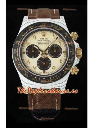 Rolex Daytona Super Clone DiW Desert Eagle Arabic Edition Watch - Caja Carbono Blanco Réplica Espejo 1:1