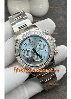 Rolex Cosmograph Daytona Dial Acul ICE Bisel Diamantes Movimiento Movimiento Cal.4130  - Reloj Acero 904L