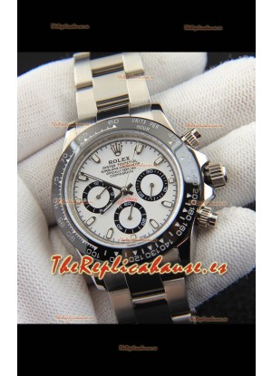 Rolex Daytona Movimiento Japonés Reloj Réplica en Dial Blanco - Bisel de Cerámica 