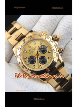 Rolex Daytona Movimiento Japonés Caja de Oro Reloj Réplica en Dial Dorado 