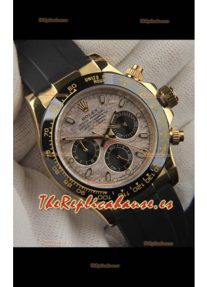 Rolex Daytona Movimiento Japonés Caja de Oro Reloj Réplica en Dial Patrón Meteorito 