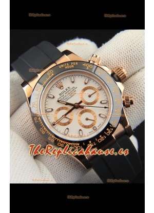 Rolex Daytona Movimiento Japonés Caja de Oro Reloj Réplica en Dial Blanco 