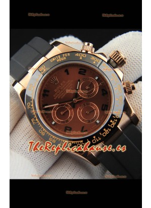 Rolex Daytona Movimiento Japonés Caja de Oro Reloj Réplica en Dial Marrón 