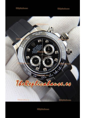 Rolex Daytona Movimiento Japonés Caja Acero Reloj Réplica en Dial Negro