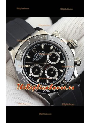 Rolex Daytona Movimiento Japonés Caja Acero Reloj Réplica en Dial Negro