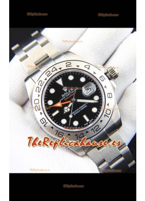Rolex Explorer II Movimiento Japonés Reloj Réplica en Caja Acero Dial Negro