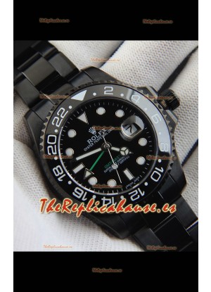 Rolex GMT Masters II Movimiento Japonés Reloj Réplica Caja en Revestimiento PVD 