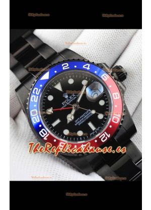 Rolex GMT Masters II Movimiento Japonés Reloj Réplica Caja en Revestimiento PVD 