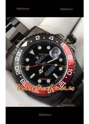 Rolex GMT Masters II Movimiento Japonés Reloj Réplica Caja en Revestimiento PVD 