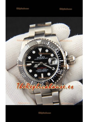 Rolex Sea Dweller Movimiento Japonés Reloj Réplica Dial Negro 43MM