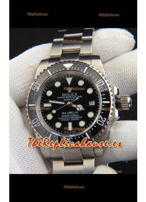 Rolex Sea Dweller Movimiento Japonés Reloj Réplica Dial Negro 44MM