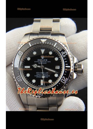 Rolex Sea Dweller Movimiento Japonés Reloj Réplica Dial Negro 44MM