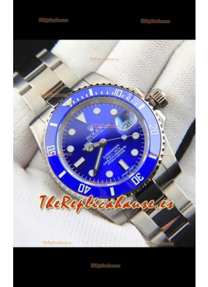 Rolex Submariner Japonés Reloj Réplica Acero 904L - Bisel de Cerámica en Azul